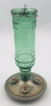 Woodstream Corp Green Glass Bottle Hummingbird Nectar Garden Feeder 10&quot; Tall  - £13.30 GBP