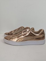 Puma Women&#39;s Basket Heart Gold sneakers size 5 1/2 no Laces - £7.74 GBP