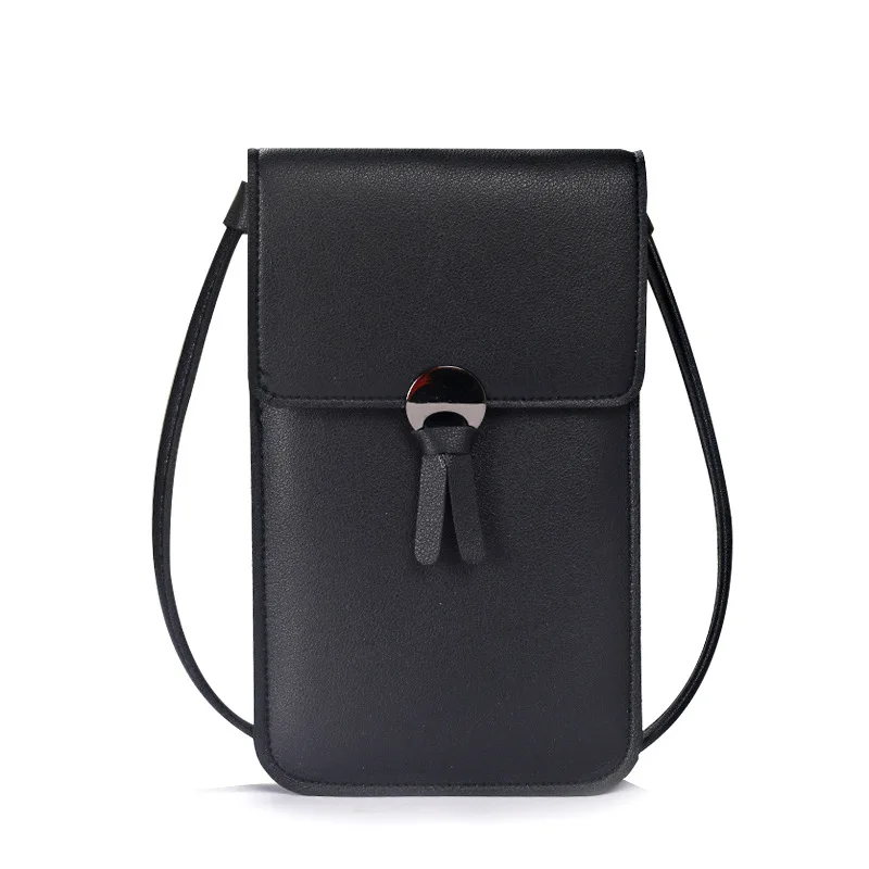 Transparent Touch Screen Retro Simple Mobile Phone Bag Women PU Chain Me... - $15.36