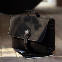 Versatile Retro Leather Men Messenger Bag 2022 New Handmade Nature Cowhide Casua - £111.23 GBP