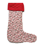 Vintage Handmade Fabric Candy Cane Christmas Stocking Quilted 16 inch - £11.43 GBP