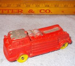 Auburn Rubber Red Fire Truck No. 614 Made in USA Ca 1950&#39;s - £7.00 GBP