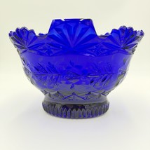 Imperial Poland Cobalt Blue Glass 24% Lead Crystal Fruit Bowl Vintage Ar... - $76.50