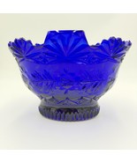 Imperial Poland Cobalt Blue Glass 24% Lead Crystal Fruit Bowl Vintage Ar... - $76.50