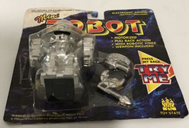 Vtg 1993 Toy State No 8000 Mini Robot Motorized Robotic Voice Silver Color - £50.80 GBP