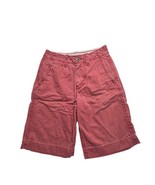 American Eagle Shorts Mens Red/Pink 26 Longer Length Chino Zip Pockets C... - $19.56