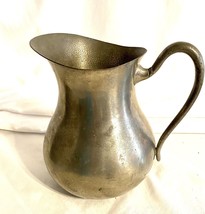Vintage 1930 Old Newbury Pewter Water Pitcher 8x6 Inch Signs Of Age See Photos - £42.77 GBP
