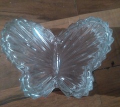 24% Lead Crystal Butterfly Trinket Jewelry Dish Box Yugoslavia  *** - £10.12 GBP