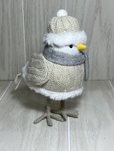 Wondershop Featherly Friends Cove Bird Figure Beige sweater Hat Gray sca... - $9.79