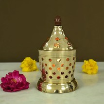Traditional Brass Akhand Diya with Cover for Pooja Room and Home Mandir  Brass T - £19.06 GBP