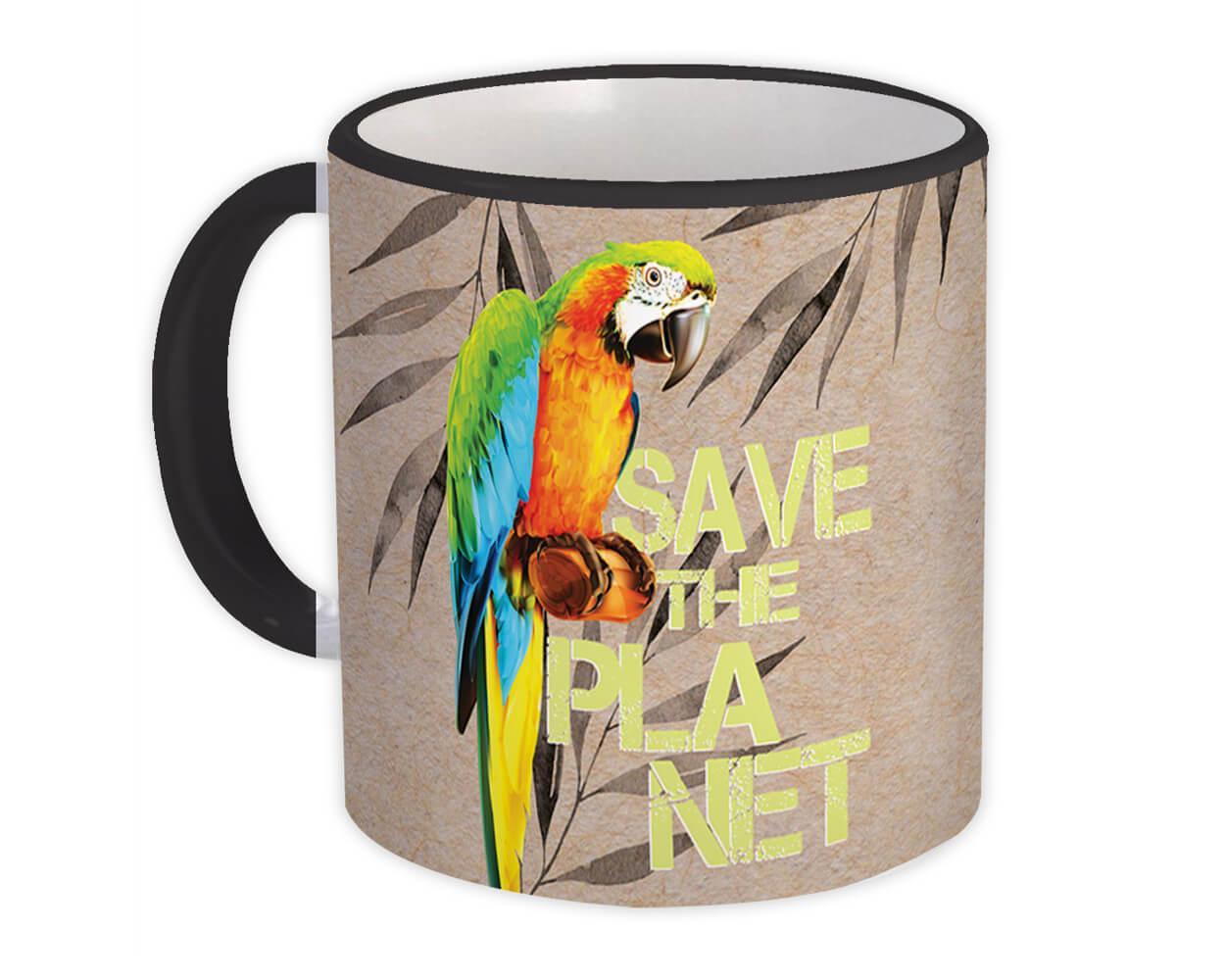 Macaw Save The Planet : Gift Mug Bird Animal Eco Kraft Parrot Nature - $15.90