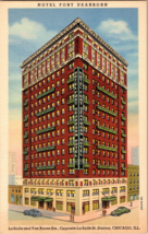 Vtg Postcard Hotel Fort Dearborn La Salle and Van Buren St. , Chicago ILL. - £5.83 GBP