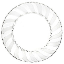 10.25&quot; Disposable Clear Round Plastic Dinner Plates Elegant Ware Design 126pcs - £78.26 GBP