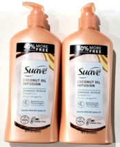 2 Bottles Suave Coconut Oil Infusion Damage Repair Shampoo Dry Damaged Hair 18oz - £17.25 GBP