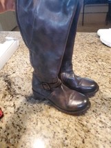 BED STU Cobbler Series Dark Brown Leather Zip Up Tall Boots Womens Size 8 - $148.50