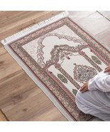 AAI- Arabic Muslim Prayer Carpet Fringed Embroidered Flower Pattern Rect... - $24.69 CAD