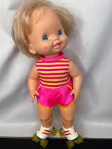 Vintage Baby Skates Doll Mattel 1982 Wind Up Works - £11.99 GBP
