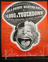 JOE E.BROWN,MARTHA RAYE ($ 1000 A TOUCHDOWN) ORIG,1939 MOVIE PRESSBOOK - $197.99