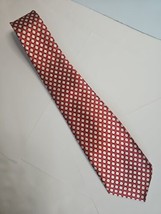 All Silk Men Neck Tie Classic Standard 3.5&quot; Wide Polka Dots Red Gold - $9.59