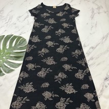 The Attic Womens Vintage 90s Slip Maxi Dress Size XL Black Tan Rose Floral - £26.10 GBP