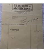 Vintage The Builder &amp; Architectonics Grand Rapids MI Invoice 1929 - €5,96 EUR