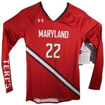 Maryland University Volleyball Team Shirt Fitted Size Small Red Long Sleeve #22 - £32.02 GBP