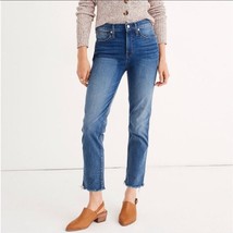 MADEWELL | Stovepipe Raw Edge Hem Denim Medium Blue Jeans Women’s Size 30 - £22.95 GBP