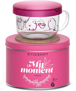 Ritzenhoff My Moment - Pink tea glass mug with lid and coaster - 0,4Lt /... - £35.37 GBP