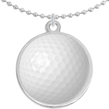 Golf Ball Pattern Round Pendant Necklace Beautiful Fashion Jewelry - £8.58 GBP