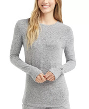 CUDDL DUDS Softknit Long Sleeve Crew Neck Top Grey Heather Size XS $34 -... - £14.11 GBP
