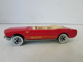Mattel Diecast Car 1983 Red Convertible 65 Mustang Tan Interior Malaysia 3&quot; L H2 - £2.83 GBP
