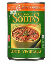 Amy&#39;s Organic Lentil Vegetable Soup, 14.5 oz Can, Case of 12 vegan, Low Sodium - £63.12 GBP