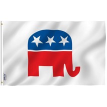 Anley Fly Breeze 3x5 Foot Republican Party Flag - Elephant Flags Polyester - £5.41 GBP