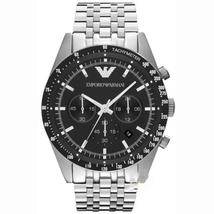 Emporio Armani AR5988 Latest Mens Silver Tazio Chronograph Watch - £116.69 GBP
