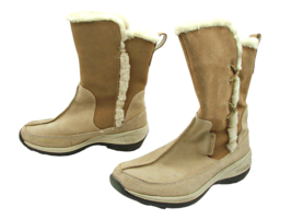 Columbia Delancey Sherpa Lined Boots Womens 5.5 Tan Suede Winter Water R... - £42.37 GBP