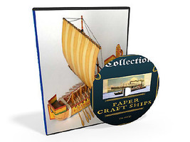 More than 210 models of Ships, Sailboats, just print, cut and assemble DVD - $2.90