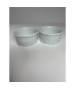 Authentic French Apilco White Ceramic Ramekins Set of 2 Oven Safe - $17.84 CAD