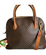 Vintage Celine Macadam Handbag Tote Bag Brown PVC Leather Authentic  - £182.39 GBP