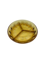 1950s Amber Indiana Glass Thumbprint Divided Relish Dish - £16.03 GBP