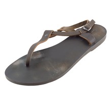 Treasure &amp; Bond T-Strap Sandals Gray Leather Women Shoes Size 8 Medium - £15.53 GBP
