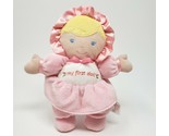 8&quot; PRESTIGE MY FIRST DOLL BABY GIRL BLONDE PINK STUFFED ANIMAL PLUSH TOY... - $33.25