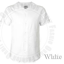 T Shirts Baseball Jersey Uniform Plain Short Sleeve Button Team Sports W... - $25.99