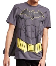 Men&#39;s DC Comics Batman Muscle Costume T Shirt With Detachable Cape Grey - £9.53 GBP