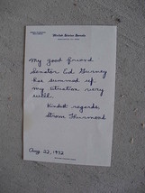 1972 Strom Thurmond US Senate Letter Print LOOK - £14.79 GBP