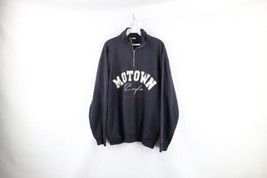 Vtg 90s Mens Large Faded Spell Out Motown Cafe Half Zip Pullover Sweatshirt USA - £42.77 GBP