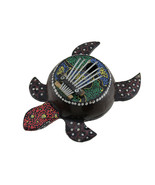 Scratch &amp; Dent Hand Carved Aboriginal Dot Painted Sea Turtle Thumb Piano... - £15.31 GBP
