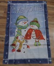 Welcome Christmas Snowman 28x40 Garden House Flag Decoration Yard Door - $18.53