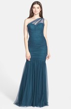 Amsale One-Shoulder Tulle Mermaid Gown Sz 12  Pacific Mrsp $360 - £83.82 GBP