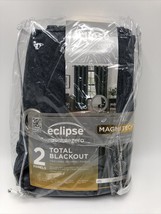 Eclipse Total Blackout Curtain Panels OSCAR Navy 52 x 84 Inch Magnetic (1 pair) - £25.32 GBP