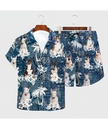 Shirt Summer Bull Terrier Hawaiian Set 3D Printed Hawaii Shirt + Beach S... - £80.89 GBP